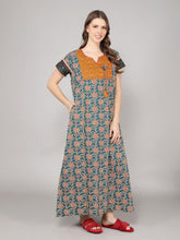 100% Cotton Nighty with Side Pocket | Printed